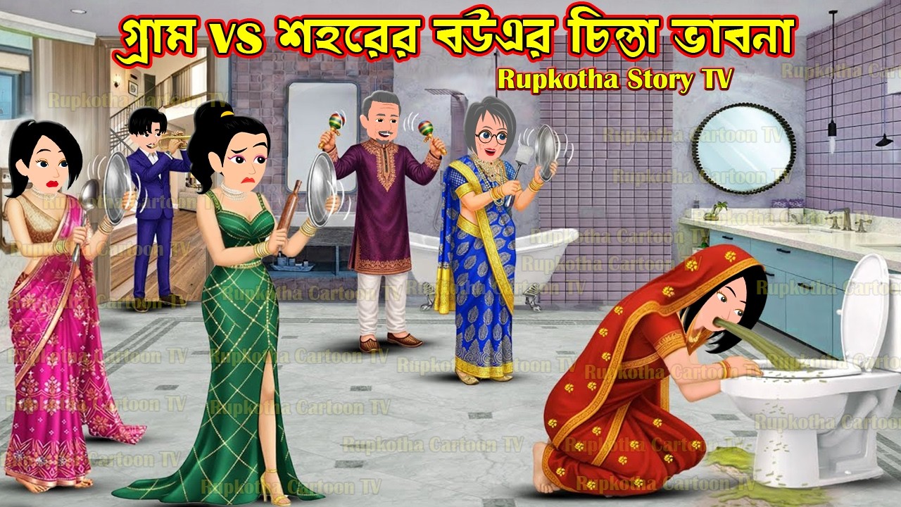 গ্রাম VS শহরের বউএর চিন্তা ভাবনা Gram Vs Shohorer Bouer Chinta Bhabna  Cartoon  Rupkotha Story TV