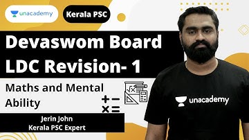 Devaswom Board LDC | Revision- 1 | Maths and Mental Ability | Jerin John | Unacademy Kerala PSC