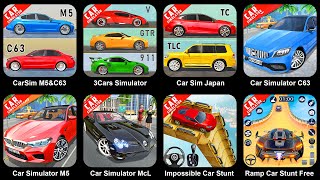 CarSim M5&C63,3Cars Simulator,Car Sim Japan,Car Simulator McL,Impossible Car Stunt,Ramp Car Stunt screenshot 3