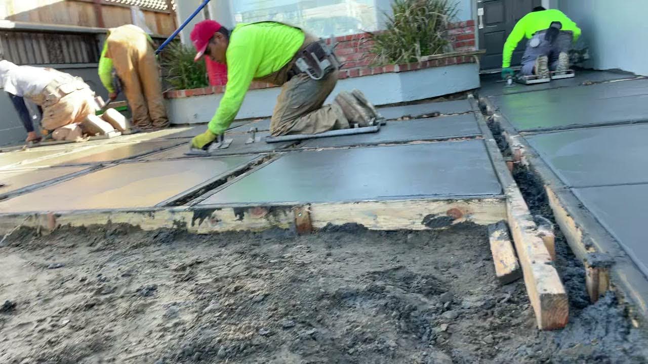 Broom finish concrete slabs YouTube