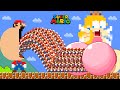 Super mario bros but mario and 999 tiny mario turn peach to giant butt  game animation