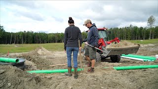 Septic System is FINISHED! We Never WANT to do that AGAIN! Building Our Tiny HOUSE in the WOODS