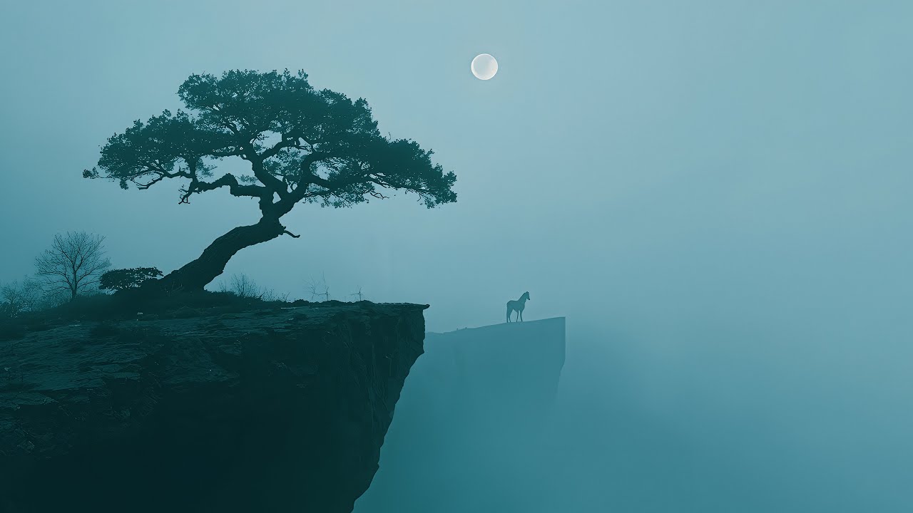 Solitude Under the Hazy Moon | Calming Piano & Guitar for Deep Relaxation