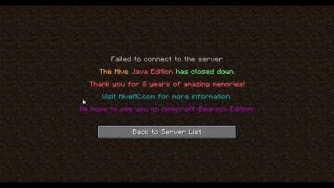 Me When Hive Java edition Closed Down: