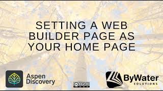 Setting a Web Builder Page as Your Home Page