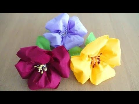 how to make napkin flower very easily tissue paper flower diy paper napkin flower