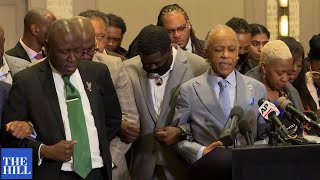 Floyd family and civil rights leaders pray after Derek Chauvin's guilty verdict