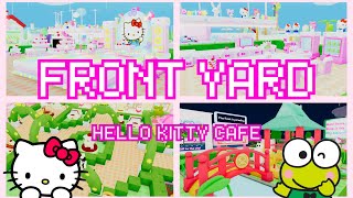 Roblox HELLO KITTY Cafe SPEEDBUILD: Building the FRONT YARD!