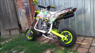 Przerabianie mini crossa 49cc na supermoto| Nieudany swap silnika| Walczyłem do samego końca.