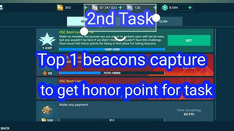 be the top1 beacons capture to earn honor point Task War Robots  I got  14 beacons