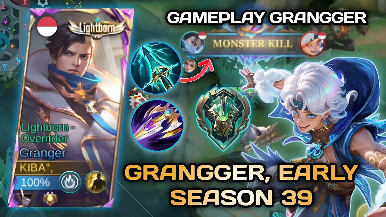 MONSTER KILL ! GRANGER GAMEPLAY EARLY SEASON 39 🔥 #mlbb #mobilelegends