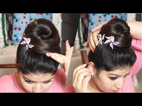 simple-easy-new-high-bun,-पतले-बालों-के-लिए-भी-/quick-easy-beautiful-high-bun-/-juda-hairstyles