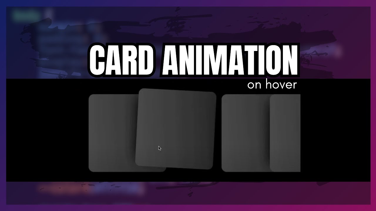 Cards animation on hover using CSS. - YouTube