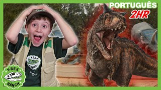 Dinossauros gigantes no Dinosaur World! | 2 HORA de Parque do TREX | Vídeos de Dinossauros