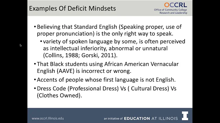 Understanding the Implications of Deficit Mindsets