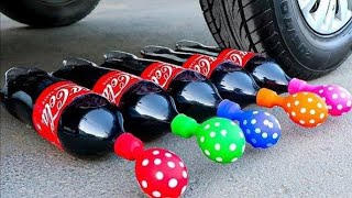 Reverse Crushing Crunchy & Soft Thingsby Car! EXPERIMENT Car vs LONGBALLOONS, Coca Cola, Fanta,