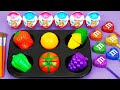 Satisfying Video l How To Make Rainbow M&M Lollipop Candy with Glitter Fruit & Playdoh Cutting ASMR