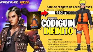 CORRE! COMO RESGATAR GRÁTIS O NOVO CODIGUIN INFINITO DO NARUTO! 2026 FREE FIRE ff screenshot 1