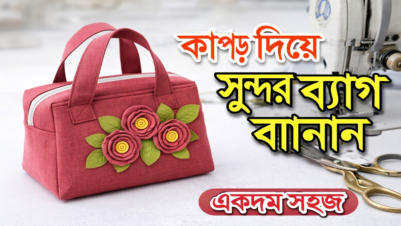 Cloth Bag Making Ideas | ব্যাগ বানানোর সহজ উপায় | Easy Handmade Bag Tutorial Bangla