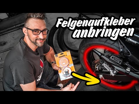 Felgenaufkleber anbringen am Motorrad Video: Felgenaufkleber anbringen am Motorrad