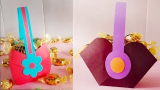 How to make paper baskets tutorials for Easter|DIY|Easy Paper Crafts 2021|Handmade gift ideas