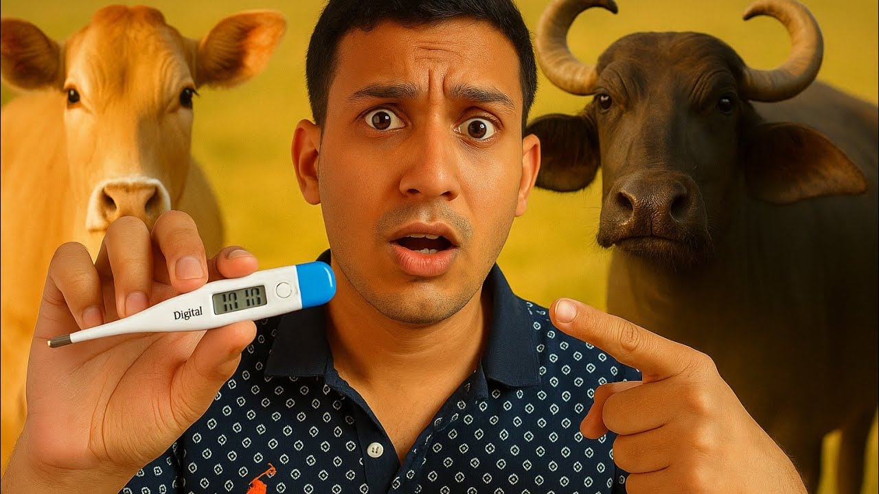 Measuring Cow, Buffalo & Human Body Temperature with a Digital Thermometer! 🐄🌡️👨