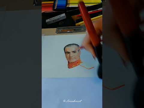 شاه رضاشاه پهلوی رضاشاه مدادرنگی نقاشی نقاش نقاشی زیبا نقاشی چهره    هنر