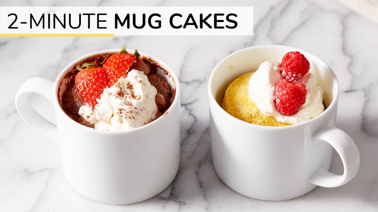 2-MINUTE CHOCOLATE + VANILLA MUG CAKE RECIPES | gluten-free, keto and paleo | Clean & Delicious