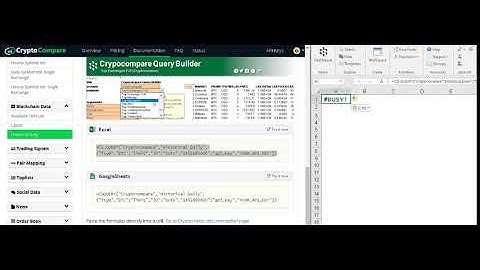 Using Cryptocompare API data in Cryptosheets
