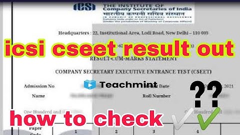 cseet result 2021|icsi cseet November result 2021|how to check cseet November result 2021|#teachmint