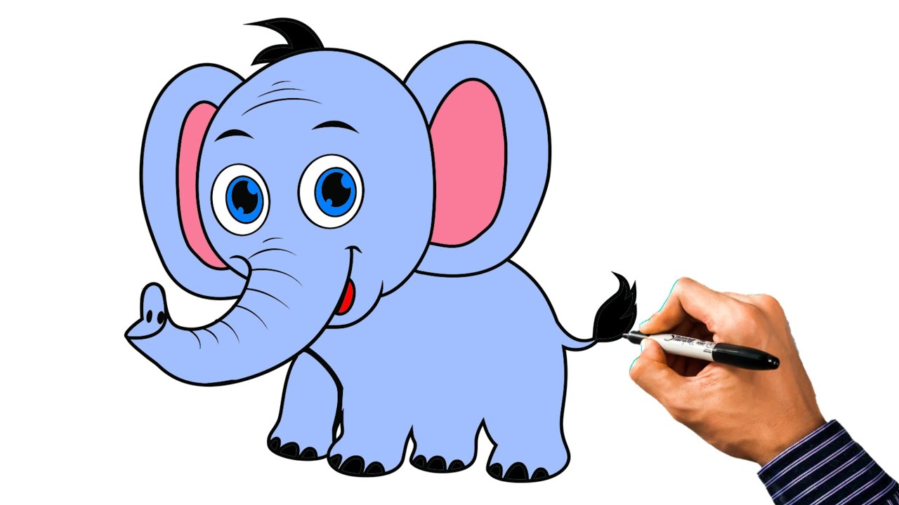 How To Draw Cute Elephant | Elephant Drawing easy Step By Step # ...