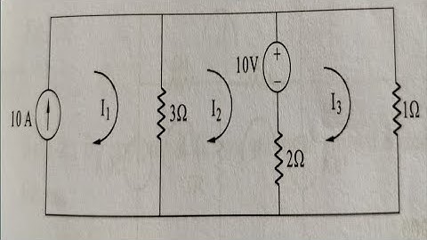 || Write the mesh current equations for the given network and determine the currents I1, I2 & I3 ||