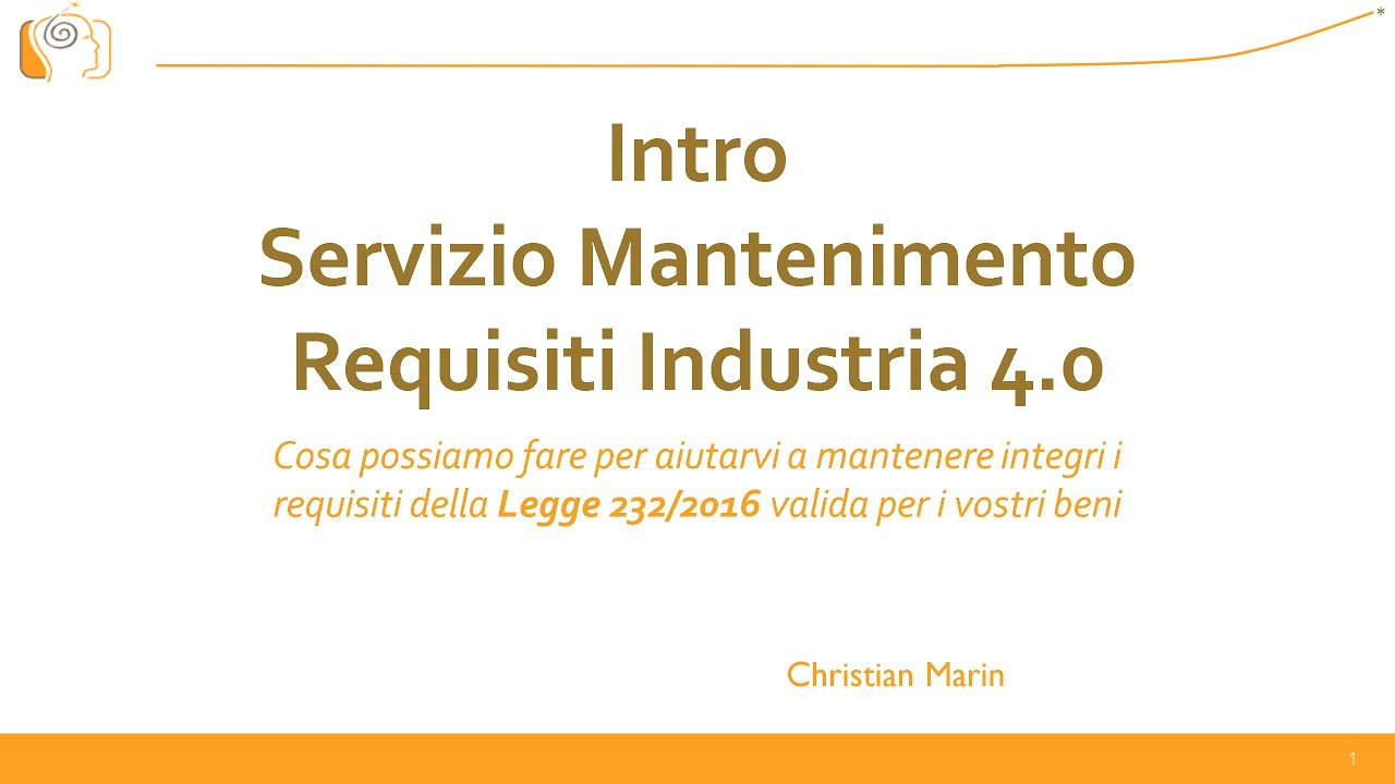 Anteprima Servizio Mantenimento Requisiti per beni Industria 4.0