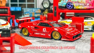 Unboxing MINIGT 1:64 Lamborghini Countach LB-WORKS - Red @TheOpenBox858 #225