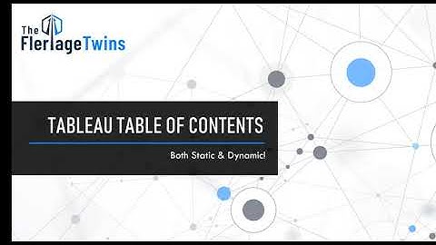 Create a Table of Contents in Tableau - Static or Dynamic!