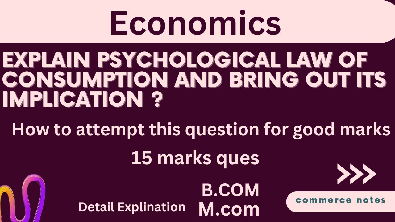 PSYCHOLOGICAL LAW OF CONSUMPTION AND | ITS IMPLICATION | ECONOMICS | B ...