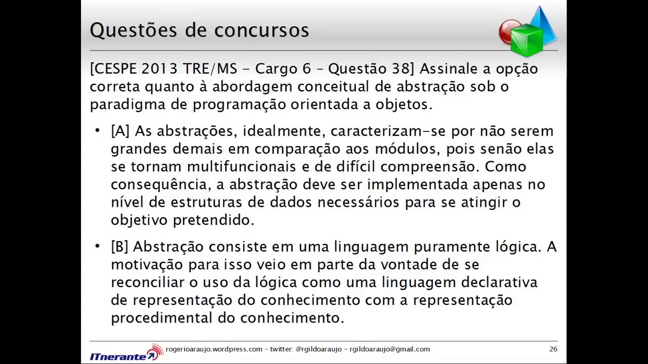 POO: Abstração e Classes e Questões de concursos - YouTube