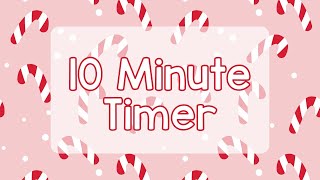 10 Minute Timer - Candy Canes with Pink Background - Calm Ending Chime - Winter - Christmas Timer