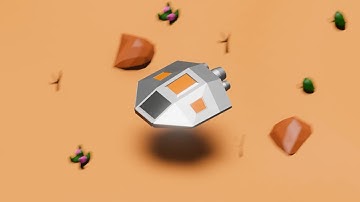 Blender - Desert Space Ship Endless Loop Animation