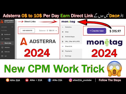Adsterra 0$ to 10$ Per Day Earning Trick | Monetag CPM Earning | Direct Link CPM Work New Trick 2024
