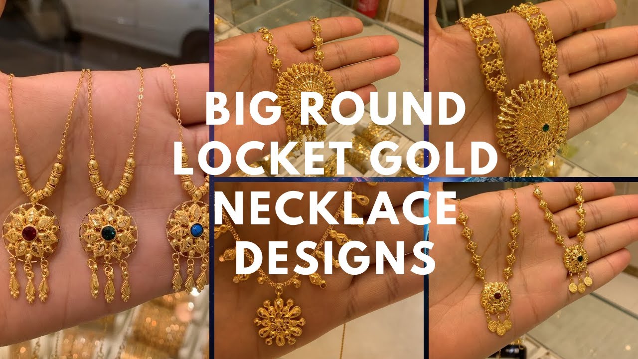 Gold tone white stone big Lakshmi pendant Kerala style necklace dj-385 –  dreamjwell