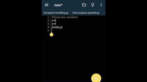 Python Program to Swap Two Variables