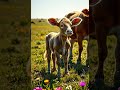 A beautiful story of a mother cow and his bull🤍🤍🤍