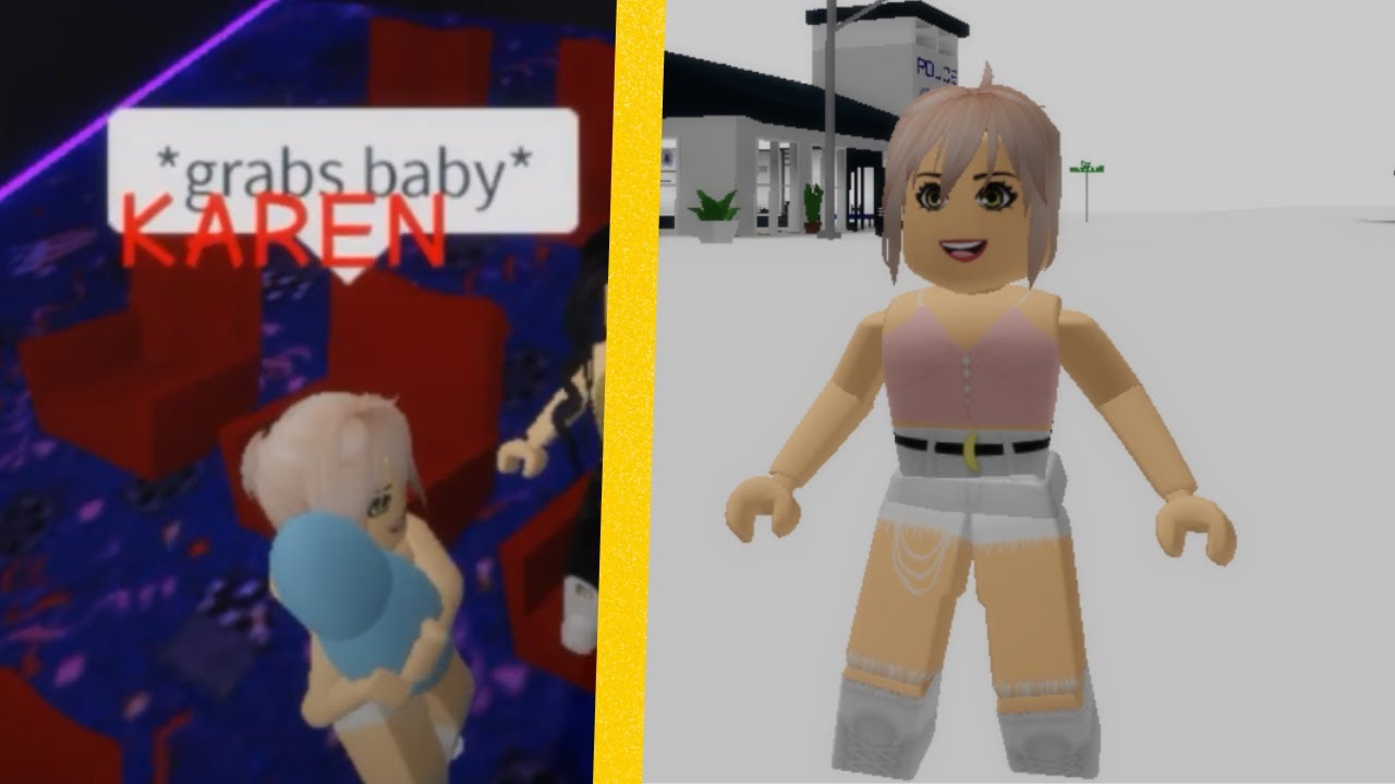 Karen steals the baby Vicky Adopted !!   ( Roblox , Brookhaven )