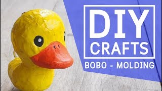 DIY How to make a paper mache duck clown cartoon - crafts step by step