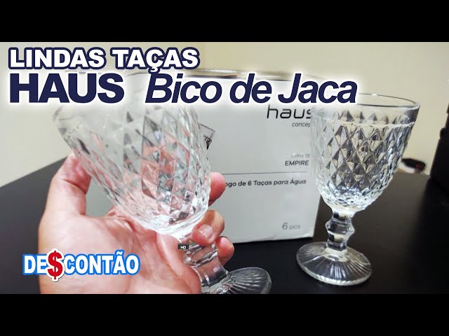 Muito Bonitas! Jogo de Taças de Vidro 330ml 6 Peças Haus - Bico de Jaca  Empire 