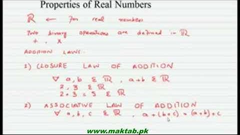 FSc Math Book1, CH 1, LEC 2  Properties of Real Numbers Part 1, NAT HAT NET, ECAT MDCAT Lectures NTS