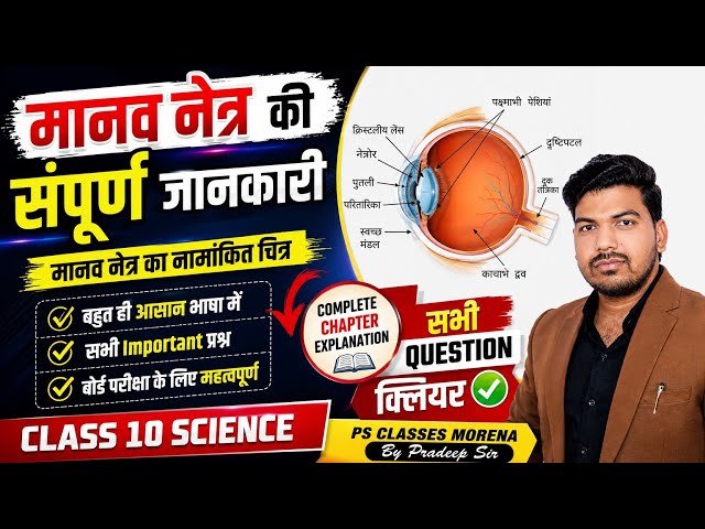 मानव नेत्र का नामांकित चित्र और सम्पूर्ण जानकारी // Human Eye Digram// psclassesmorena