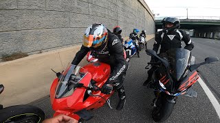 2nd half blast! | Speed wobble | Race with R1 on the way home