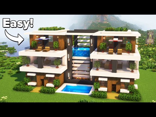 Minecraft How To Build A Large Modern House Tutorial 1280x720